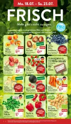 Gazetka promocyjna Aldi Nord - Aldi-Vorschau - Gazetka - ważna od 23.07 do 23.07.2022 - strona 2 - produkty: aldi, beere, beeren, beutel, bio, eis, Elan, erdbeere, erdbeeren, feldsalat, früchte, Frühkartoffeln, galiamelone, gin, heidelbeere, heidelbeeren, kartoffel, kartoffeln, kiwi, Kiwi Gold, LG, melone, möhren, natur, obst, Obst und Gemüse, paprika, paprika rot, pfirsich, pfirsiche, reis, rum, salat, Schal, Schale, speisefrühkartoffeln, speisemöhren, tafeläpfel, Ti, tisch, trolli, und gemüse, wasser, wassermelone, zespri, ZTE