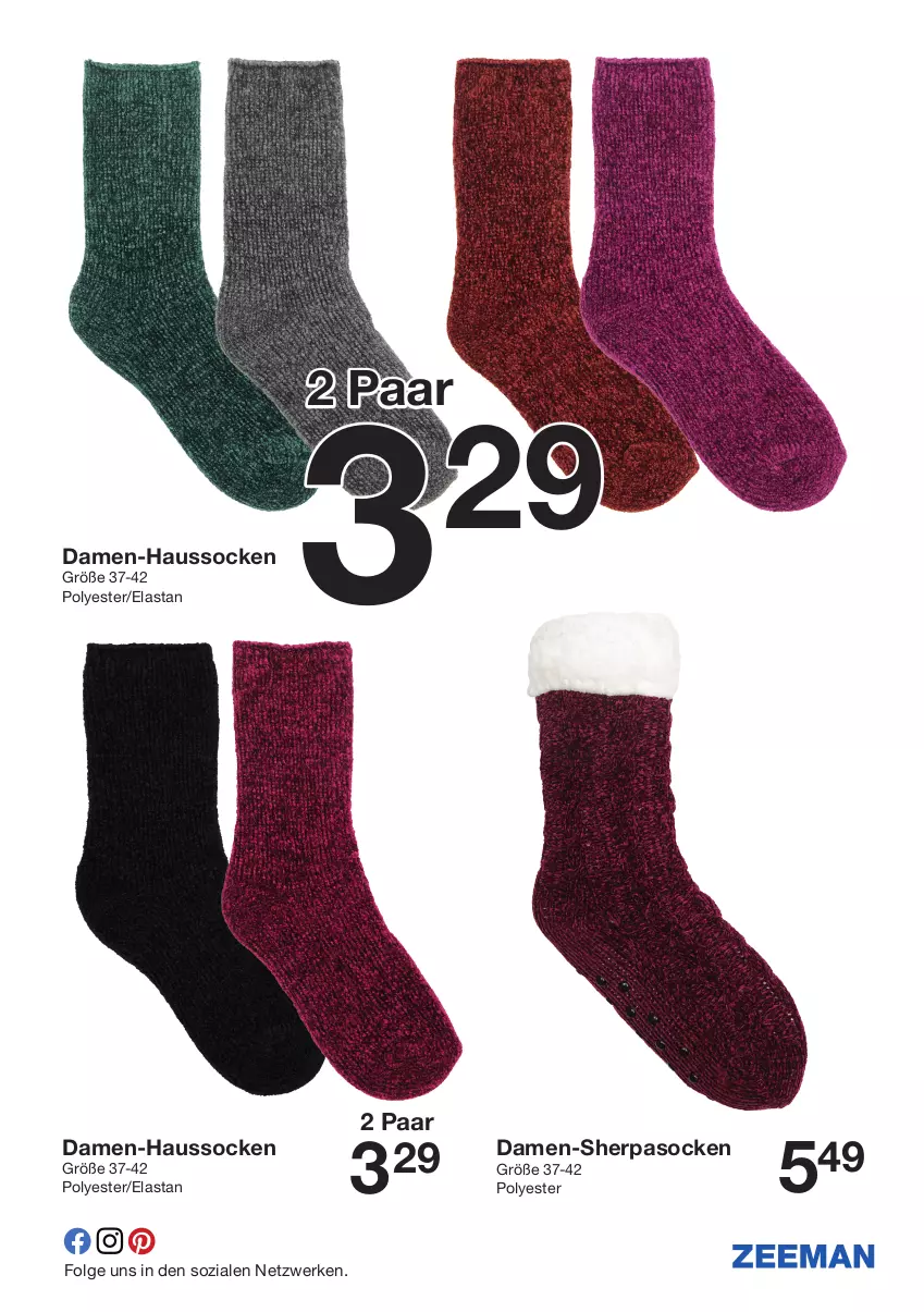 Aktueller Prospekt Zeeman - Prospekte - von 30.11 bis 06.12.2024 - strona 5 - produkty: Haussocken, LG, socken