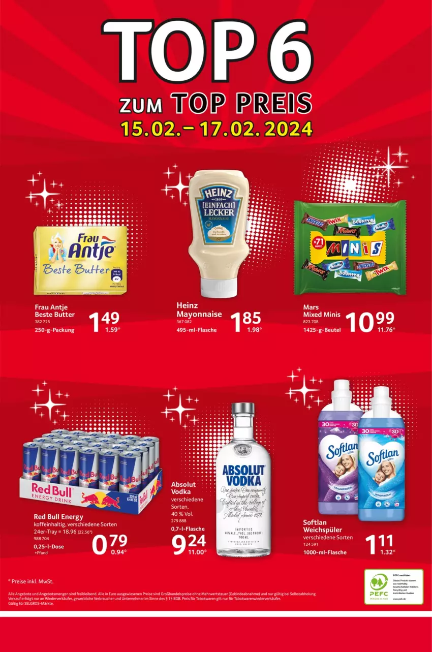 Aktueller Prospekt Selgros - Food - von 15.02 bis 21.02.2024 - strona 24 - produkty: angebot, angebote, eis, flasche, heinz, LG, mars, mayonnaise, Rauch, reis, rwe, Softlan, tee, Ti, vodka, weichspüler, Yo