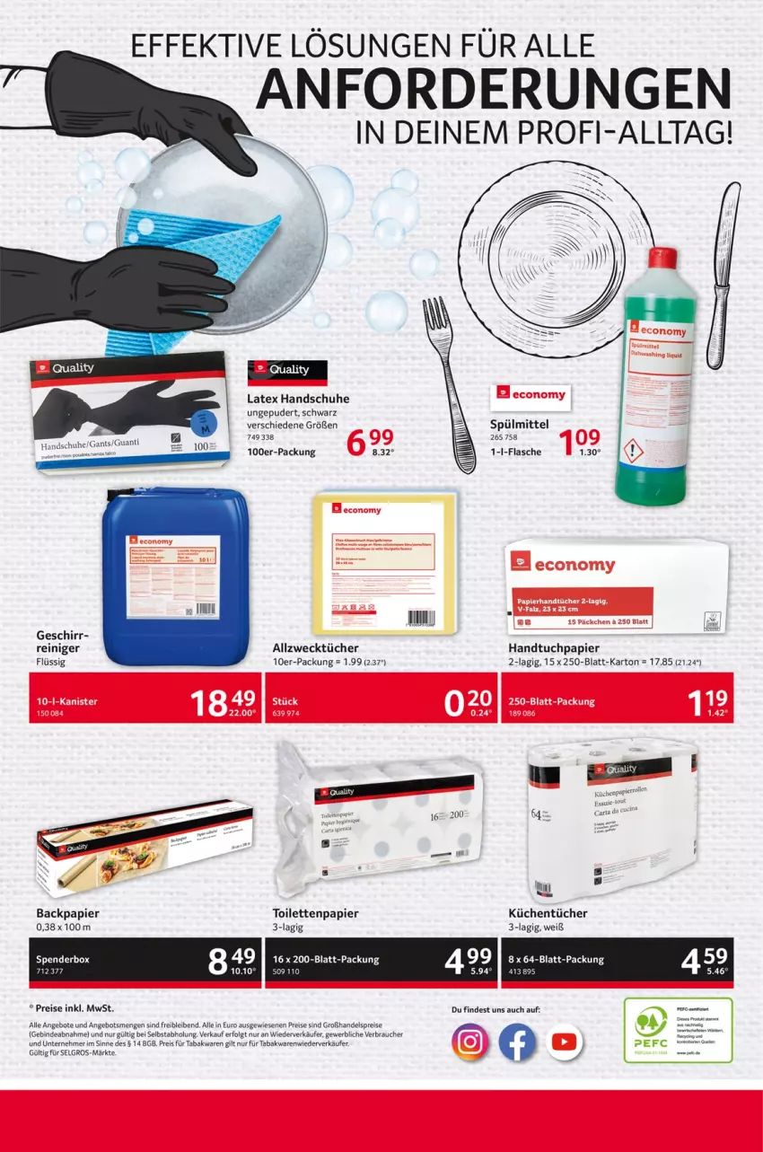 Aktueller Prospekt Selgros - Eigenmarken - von 07.03 bis 20.03.2024 - strona 8 - produkty: Allzwecktücher, angebot, angebote, cin, eis, flasche, geschirr, handschuhe, handtuch, HP, küche, Küchen, küchentücher, LG, papier, Rauch, reiniger, reis, schuhe, spülmittel, Ti, toilettenpapier, tuc, tücher, weck