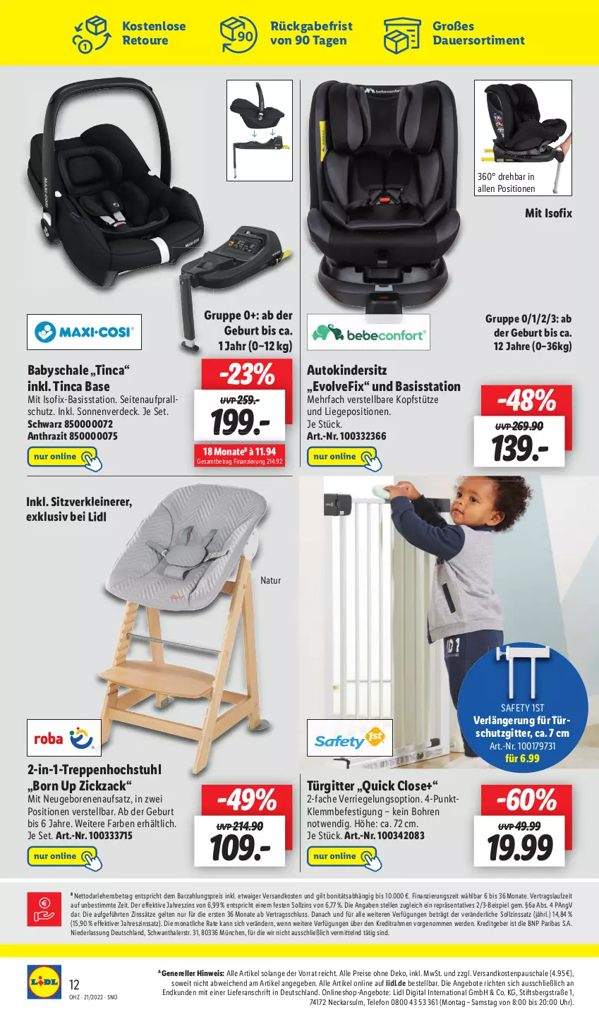 Aktueller Prospekt Lidl - Wochen-Highlights im Onlineshop - von 23.05 bis 29.05.2022 - strona 12 - produkty: angebot, angebote, auer, auto, eis, elle, erde, Kinder, Kindersitz, kopfstütze, leine, Liege, natur, ndk, reis, rel, riegel, Schal, Schale, stuhl, telefon, Ti, uhr