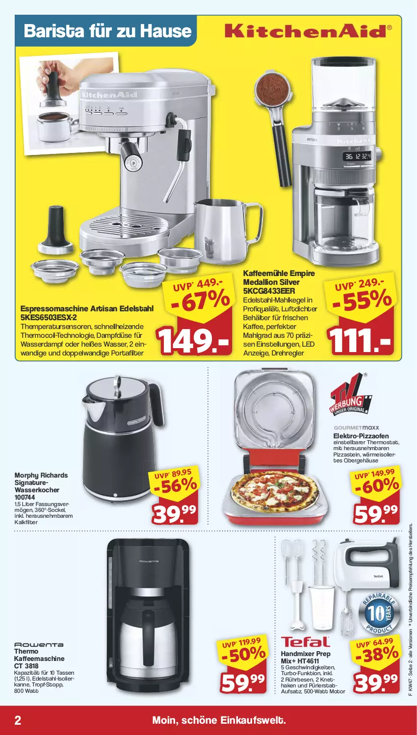 Aktueller Prospekt Famila - Prospekte - von 18.11 bis 23.11.2024 - strona 2 - produkty: Bau, Behälter, dalli, edelstahl, eis, Elektro, elle, espresso, handmixer, isolierkanne, kaffee, kaffeemaschine, Kaffeemühle, Kocher, LG, lion, Mixer, natur, Ofen, pizza, Pizzaofen, reis, tasse, teller, thermostat, Ti, wasser, wasserkocher