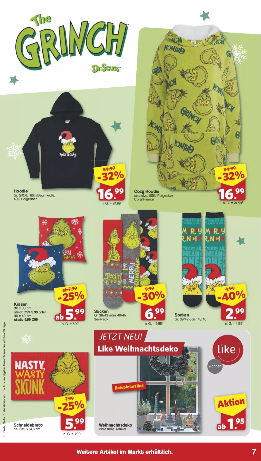 Aktueller Prospekt Famila - Prospekte - von 18.11 bis 23.11.2024 - strona 7 - produkty: Bau, baumwolle, Coral, eis, kissen, reis, schneidebrett, socken, Ti, wolle, ZTE