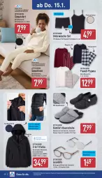Gazetka promocyjna Aldi Nord - Von Montag - Gazetka - ważna od 17.01 do 17.01.2026 - strona 26 - produkty: aldi, axe, Bau, baumwolle, bio, Brille, decksohle, dell, eis, elle, Finish, garnitur, gin, Hausschuhe, hose, Jacke, Mode, Parka, Pyjama, reine baumwolle, rel, Ria, schuhe, shirt, Sweathose, Sweatshirt, Ti, up2fashion, wasser, Weste, wolle, ZTE