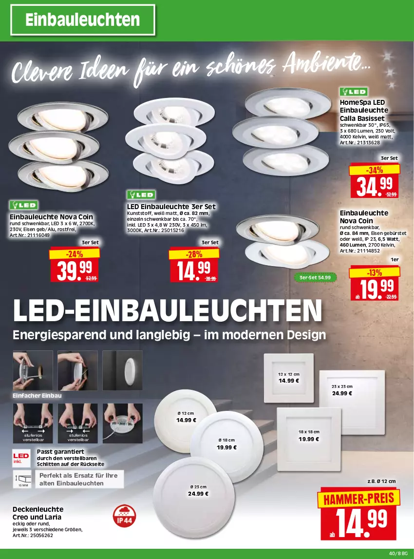 Aktueller Prospekt Edeka - Angebote der Woche - von 02.10 bis 07.10.2023 - strona 28 - produkty: Bau, bürste, decke, deckenleuchte, eis, LED-Einbauleuchten, Leuchte, leuchten, Mode, Ria, Schlitten, Ti