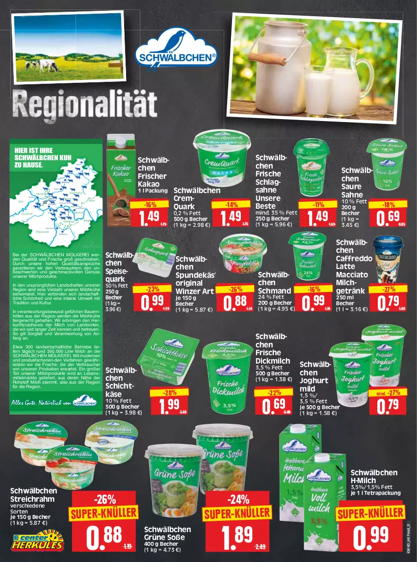 Aktueller Prospekt Edeka - Angebote der Woche - von 02.10 bis 07.10.2023 - strona 8 - produkty: ACC, auer, Bau, Bauer, Becher, binden, eis, erde, freddo, getränk, gin, HP, joghur, joghurt, joghurt mild, kakao, Käse, latte, lebensmittel, LG, mac, milch, Mode, nuss, quark, Rauch, ring, sahne, schlagsahne, schmand, Soße, speisequark, Ti, Tiere