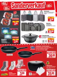 Gazetka promocyjna Edeka - Angebote der Woche - Gazetka - ważna od 07.10 do 07.10.2023 - strona 18 - produkty: Backform, batterie, batterien, bratpfanne, creme, decke, Deckel, eis, elle, handschuhe, Kuschelsocken, Multibräter, pfanne, schuhe, socken, Spezi, Tasche, Ti, topf