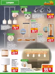 Gazetka promocyjna Edeka - Angebote der Woche - Gazetka - ważna od 07.10 do 07.10.2023 - strona 25 - produkty: decke, dell, eis, elle, Hängeleuchte, Holz, Lampe, Leuchte, leuchtmittel, natur, Pendelleuchte, Schal, Ti, tisch, tischleuchte, wasser