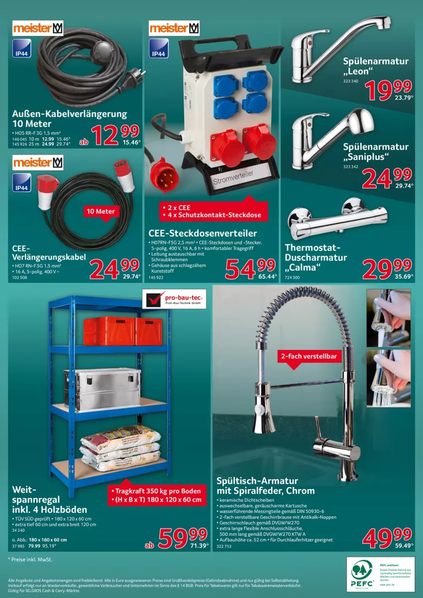 Aktueller Prospekt Selgros - Handwerk - von 07.04 bis 20.04.2022 - strona 8 - produkty: angebot, angebote, armatur, aust, Brei, eis, geschirr, Holz, LG, Rauch, regal, reis, schlauch, schläuche, Spülen, steckdose, tee, thermostat, Ti, tisch, wasser