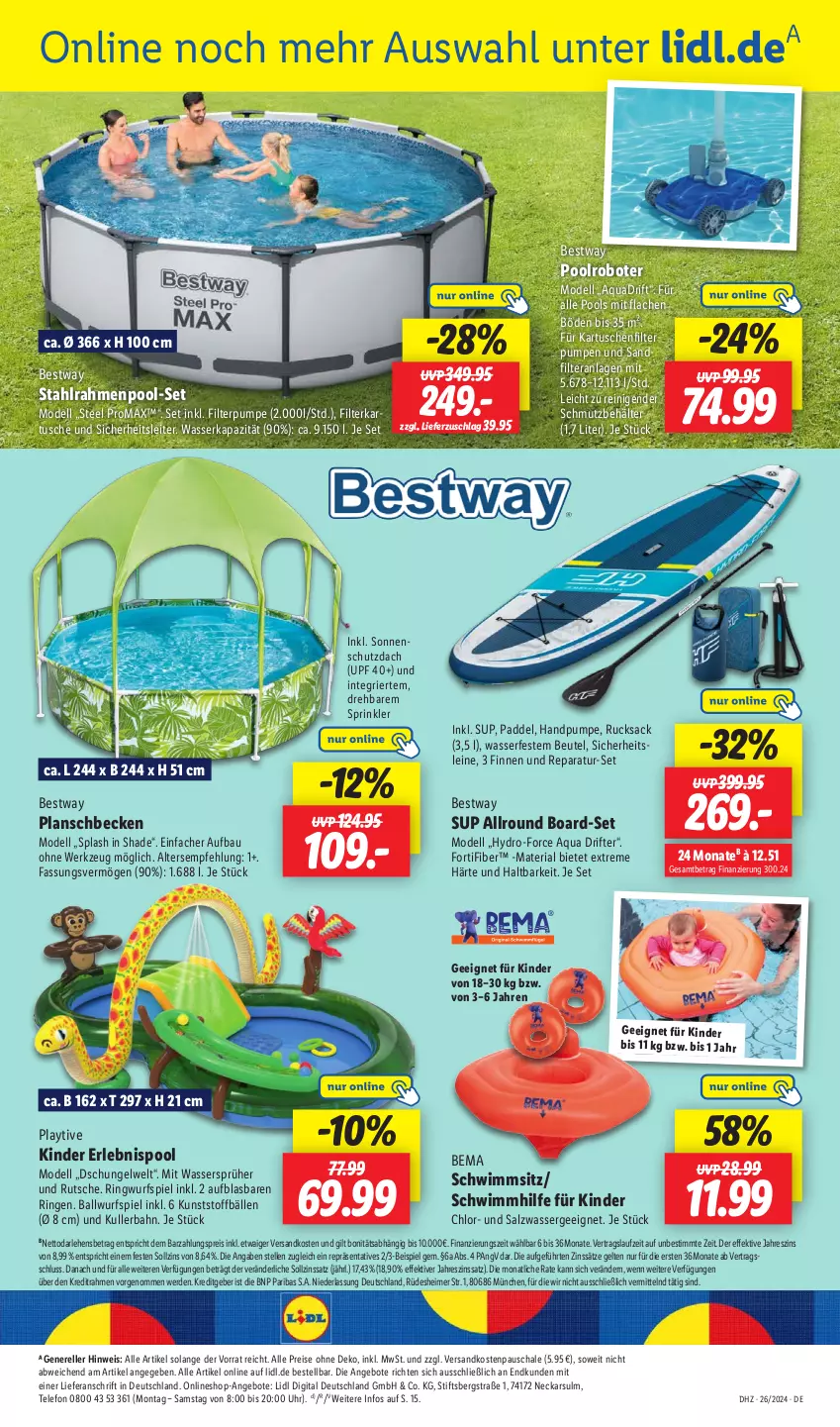 Aktueller Prospekt Lidl - Aktionsprospekt - von 24.06 bis 29.06.2024 - strona 45 - produkty: angebot, angebote, aqua, ball, Bau, Behälter, bestway, beutel, braun, Brei, buch, dell, eimer, eis, elle, erde, Ergee, inklusivleistungen, Kinder, leine, LG, Mode, ndk, planschbecken, pool, promax, quad, Rauch, reis, rel, Ria, ring, rucksack, rwe, sac, salz, sandfilteranlage, Schal, Schale, Schwimmsitz, sonnenschutz, steel pro, Surf, tee, telefon, Ti, tisch, uhr, vodafone, wasser, werkzeug, ZTE