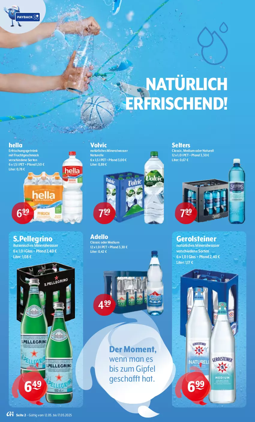 Aktueller Prospekt Getraenke Hoffmann - Prospekte - von 12.05 bis 17.05.2025 - strona 2 - produkty: Alwa, dell, elle, erfrischungsgetränk, frucht, gerolsteine, gerolsteiner, getränk, hella, mac, mineralwasser, mit frucht, natur, natürliches mineralwasser, rel, Selters, steiner, Ti, volvic, volvic natürliches, wasser