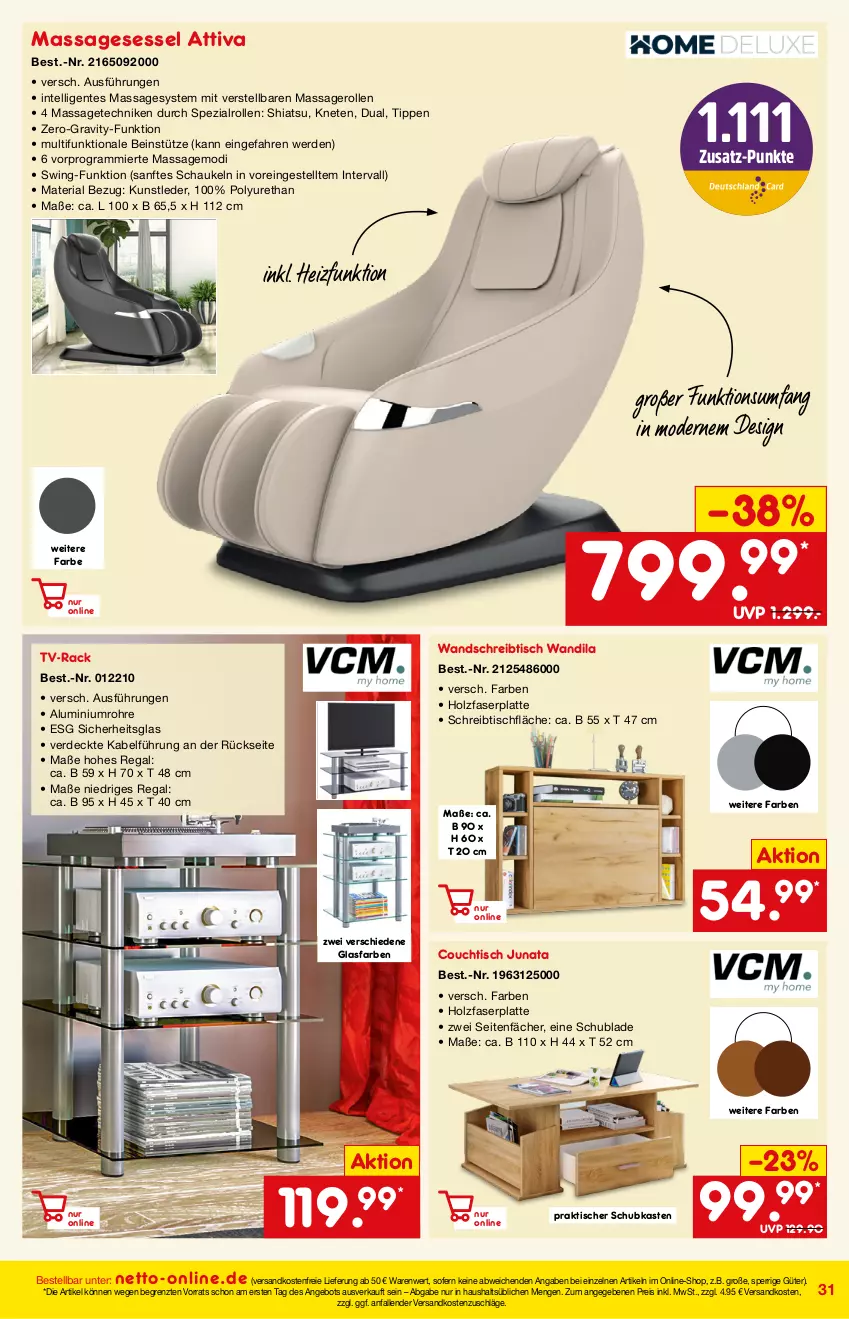 Aktueller Prospekt Netto Marken-Discount - Online-Magazin Januar - von 01.01 bis 31.01.2022 - strona 31 - produkty: angebot, Couch, couchtisch, eis, ente, erde, Holz, latte, Mode, ndk, Nike, regal, reis, Ria, Schaukel, schreibtisch, schubkasten, sessel, Spezi, Ti, tisch, versandkostenfrei, ZTE