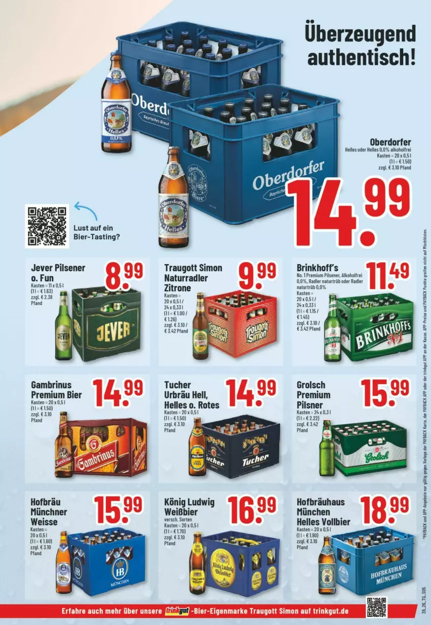 Aktueller Prospekt Trinkgut - Prospekte - von 20.09 bis 26.09.2026 - strona 5 - produkty: alkohol, asti, bier, eis, elle, jever, jever pilsener, natur, pils, pilsener, pilsner, premium pils, radler, sim, Ti, tisch, tuc, Tucher, zitrone