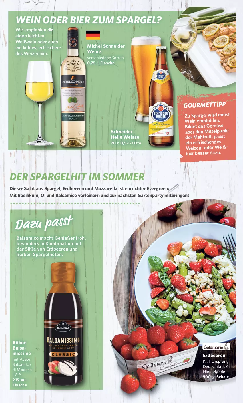 Aktueller Prospekt Combi - Prospekte - von 22.05 bis 27.05.2023 - strona 3 - produkty: aceto, aceto balsamico, balsam, balsamico, basilikum, beere, beeren, bier, eis, elle, erdbeere, erdbeeren, flasche, Garten, Kühne, mac, Mett, Michel Schneider, Mode, mozzarella, rel, ring, salat, Schal, Schale, sim, spargel, Ti, wein, weine, Weißwein