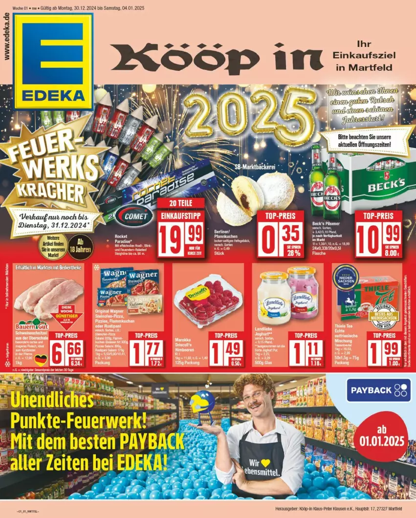 Aktueller Prospekt Edeka - Prospekte - von 30.12.2025 bis 04.01.2026 - strona 1 - produkty: beck's, deka, elle, mac, pils, pilsener, Ti