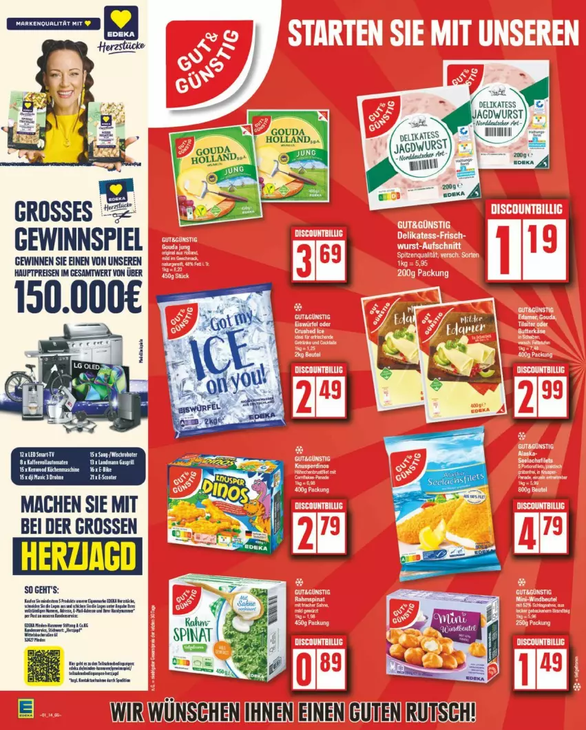 Aktueller Prospekt Edeka - Prospekte - von 30.12.2025 bis 04.01.2026 - strona 14 - produkty: deka, eis, gewinnspiel, jagdwurst, mac, reis, wurst