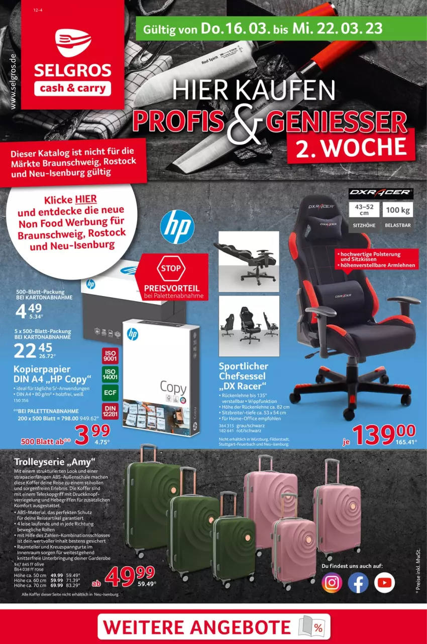 Aktueller Prospekt Selgros - Nonfood - von 16.03 bis 22.03.2023 - strona 1 - produkty: angebot, angebote, braun, decke, eier, eis, Garderobe, kissen, koffer, Laufen, LG, mac, olive, Palette, preisvorteil, reis, Ria, ring, Schal, Schale, sitzkissen, tee, Teleskop, Ti, trolley