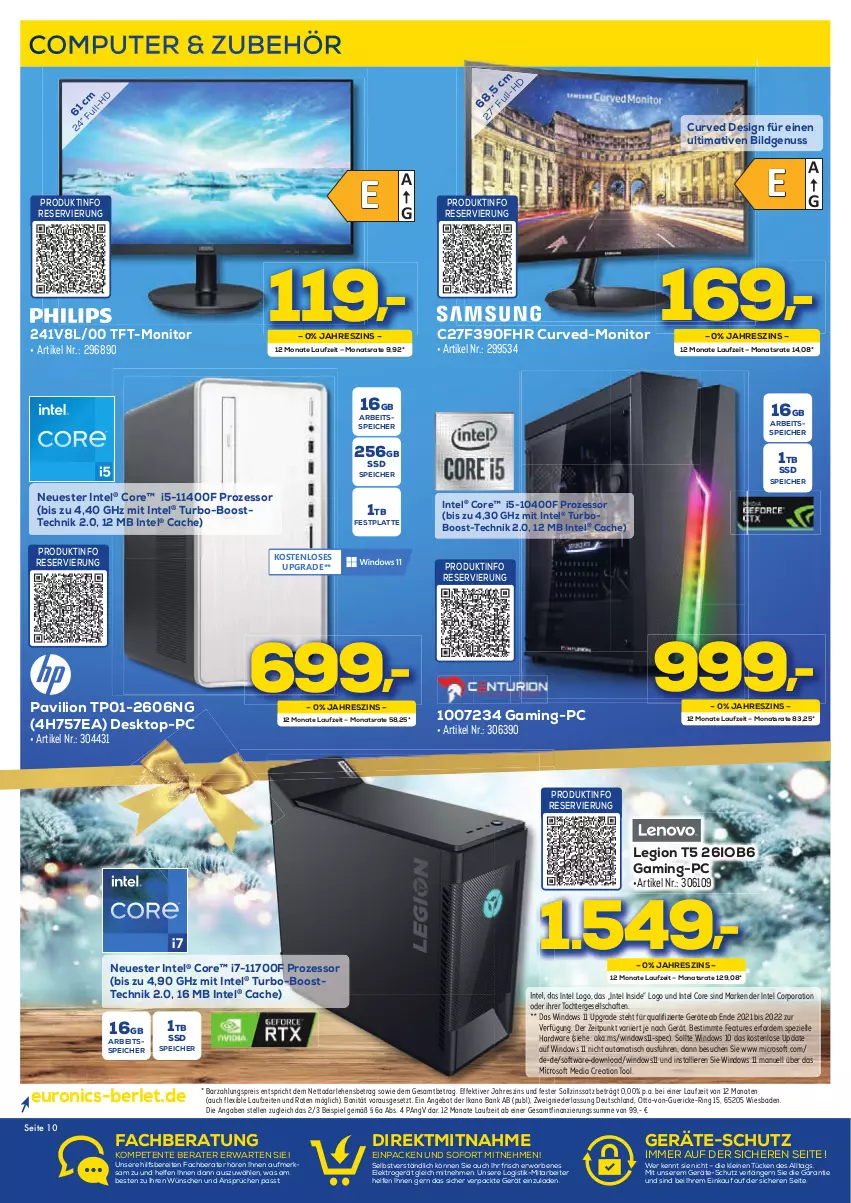 Aktueller Prospekt Berlet - Achtung!  - von 12.12 bis 18.12.2021 - strona 10 - produkty: angebot, auto, Bad, Bank, computer, Desktop-pc, eis, Elektro, elle, ente, festplatte, gaming-pc, hardware, Intel, latte, leine, lion, monitor, nuss, pute, reis, ring, Software, Spezi, ssd, Ti, tisch