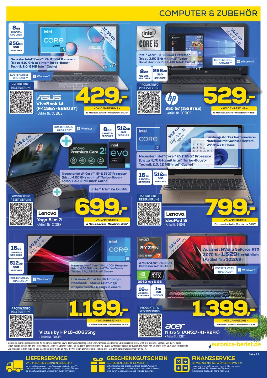 Aktueller Prospekt Berlet - Achtung!  - von 12.12 bis 18.12.2021 - strona 11 - produkty: angebot, Bad, Bank, computer, eis, elle, erde, geforce, gutschein, HP, Intel, lieferservice, mac, notebook, nvidia, nvidia geforce, pute, reis, ring, rtx, ryzen, Sport, ssd, Ti, VivoBook, Yo