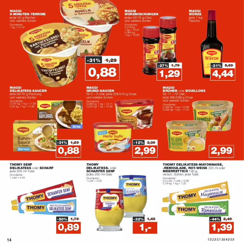 Aktueller Prospekt Real - von 17.10 bis 22.10.2022 - strona 14 - produkty: Becher, Brühe, eis, flasche, maggi, maggi würze, mayonnaise, meerrettich, reis, remoulade, Rettich, sauce, saucen, senf, terrine, thomy, Ti, Yo