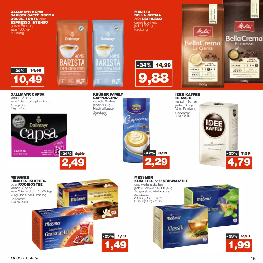 Aktueller Prospekt Real - von 17.10 bis 22.10.2022 - strona 15 - produkty: bella crema, beutel, bohne, bohnen, caffè crema, Cap, cappuccino, cin, dallmayr, dallmayr capsa, eis, espresso, intenso, kaffee, kräuter, krüger, kuchen, melitta, oder espresso, reis, tee, ZTE