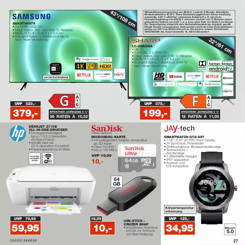 Aktueller Prospekt Real - von 17.10 bis 22.10.2022 - strona 27 - produkty: adapter, auer, axe, Bank, drucker, dvb, DVB-T, HDMI, Liege, messer, microsd, microsdxc, papier, Rauch, Receiver, rum, rwe, smartwatch, Spektrum, Sport, Ti, usb, wasser