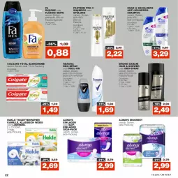 Gazetka promocyjna Real - Gazetka - ważna od 22.10 do 22.10.2022 - strona 22 - produkty: Alwa, Always, bruno banani, colgate, colgate total, creme, deo, Discreet, dusche, eis, flasche, hakle, hakle toilettenpapier, Kamill, kamille, lavendel, LG, pantene, pantene pro-v, papier, pro-v, reis, rexona, roll-on, Seife, shampoo, shampoo oder spülung, slip, slipeinlagen, spülung, Ti, toilettenpapier, zahncreme