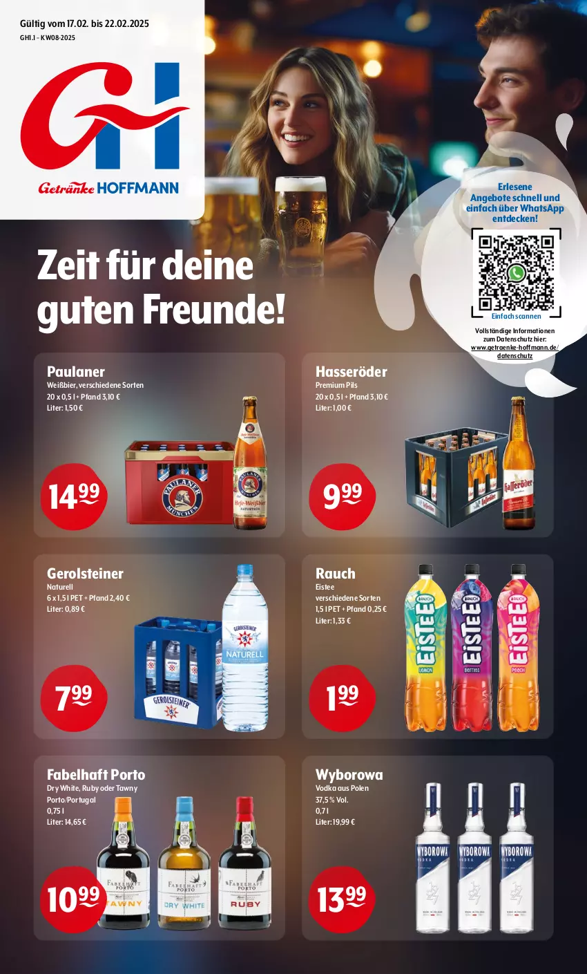 Aktueller Prospekt Getraenke Hoffmann - Prospekte - von 17.02 bis 22.03.2025 - strona 1 - produkty: angebot, angebote, bier, decke, eis, eistee, gerolsteine, gerolsteiner, hasseröder, natur, Paula, paulaner, pils, premium pils, Rauch, rel, steiner, Tawny Port, tee, Ti, vodka