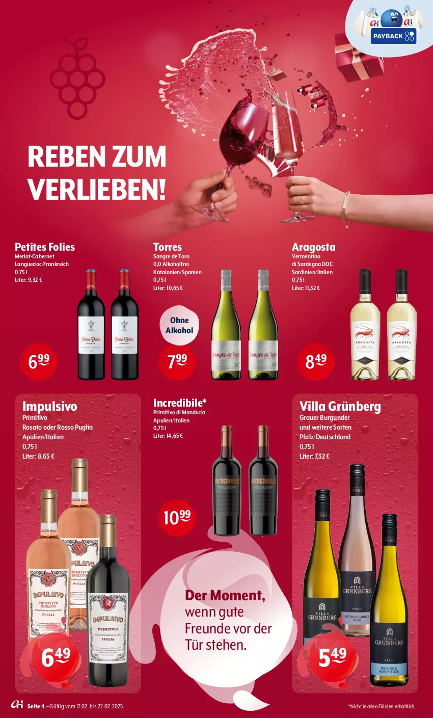 Aktueller Prospekt Getraenke Hoffmann - Prospekte - von 17.02 bis 22.03.2025 - strona 4 - produkty: alkohol, auer, burgunder, cabernet, grauer burgunder, merl, merlot, ohne alkohol, primitivo, Ria, rosato, Ti