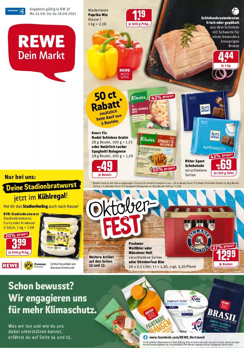 Aktueller Prospekt Rewe - Diese Woche im Angebot! - von 13.09 bis 18.09.2021 - strona 1