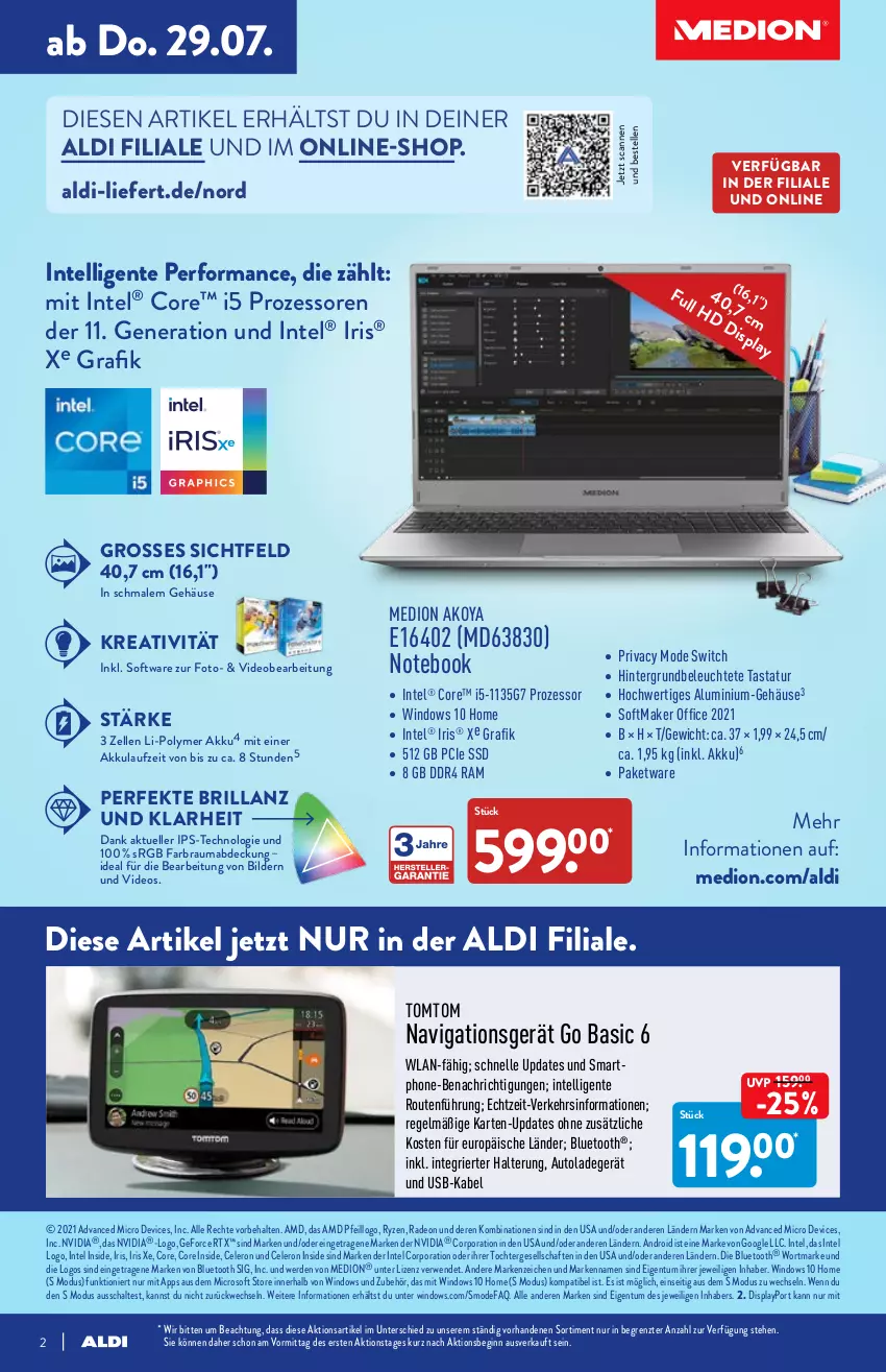 Aktueller Prospekt Aldi Nord - Multimedia - von 29.07 bis 29.07.2021 - strona 2