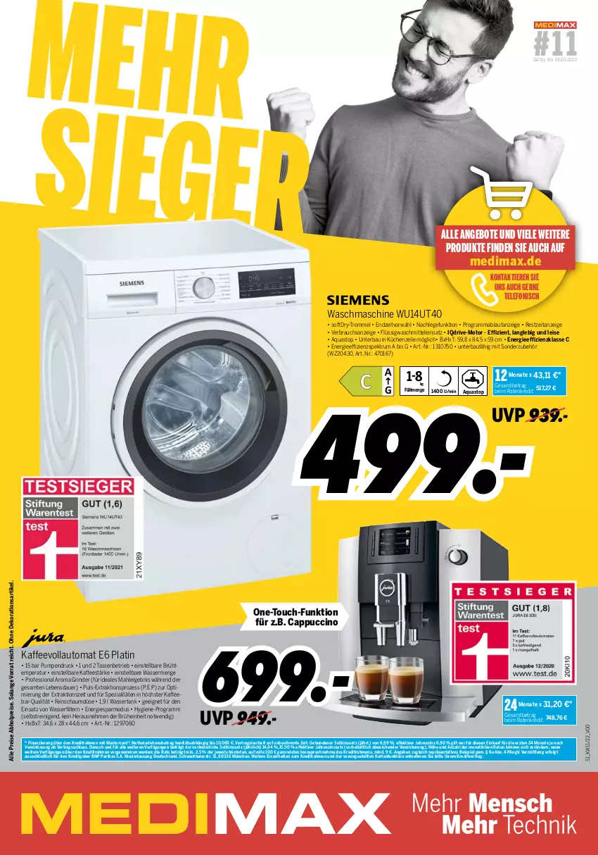 Aktueller Prospekt Medimax - MEDIMAX Prospekt KW11 2022 - von 11.03 bis 17.03.2022 - strona 1 - produkty: abholpreise, angebot, angebote, aqua, aquastop, auer, auto, Bau, Brühe, Cap, cappuccino, cin, dekoration, eis, erde, gefu, kaffee, kaffeevollautomat, küche, Küchen, Küchenzeile, LG, mab, mastercard, Rauch, reis, rind, rinder, rum, Spektrum, Spezi, tasse, telefon, Ti, Tiere, trommel, waschmaschine, waschmittel, wasser, wasserfilter, wassertank