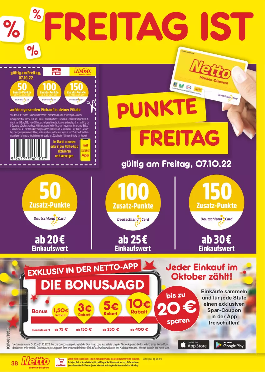 Aktueller Prospekt Netto Marken-Discount - Filial-Angebote - von 04.10 bis 08.10.2022 - strona 38 - produkty: bestpreis, buch, coupon, deutschlandcard, discount, eduscho, eis, elle, erde, guthabenkarte, gutschein, gutscheine, mac, marken-discount, milch, ndk, Rauch, reis, Schal, Tchibo, Ti, versandkostenfrei