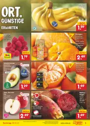 Gazetka promocyjna Netto Marken-Discount - Filial-Angebote - Gazetka - ważna od 08.10 do 08.10.2022 - strona 5 - produkty: angebot, asti, avocado, banane, bananen, beere, beeren, bestpreis, chiquita, eis, Feigen, fleisch, frucht, fruchtfleisch, himbeer, himbeere, himbeeren, orange, orangen, Pink Lady, reis, Schal, Schale, Ti, ZTE