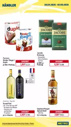 Gazetka promocyjna Metro - Wochen-Angebote Händler - Gazetka - ważna od 03.05 do 03.05.2025 - strona 2 - produkty: ananas, angebot, auto, Cap, captain morgan, chardonnay, duplo, eis, ferrero, flasche, früchte, früchten, getränk, getränke, grand sud, jacobs, jacobs krönung, Kinder, kinder riegel, LG, Palette, riegel, Ti, tisch