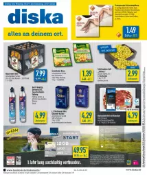 Gazetka promocyjna Diska - Prospekte - Gazetka - ważna od 10.09 do 10.09.2022 - strona 1 - produkty: aktionspreis, angebot, angebote, bier, darbo, darboven, deka, eilles gourmet, eis, ente, grünländer, hasseröder, hose, hosen, kaffee, Käse, kotelett, reis, rel, rum, spee, Sprudel, Strumpfhose, tafeltrauben, Ti, trauben, wasser, WICK, ZTE