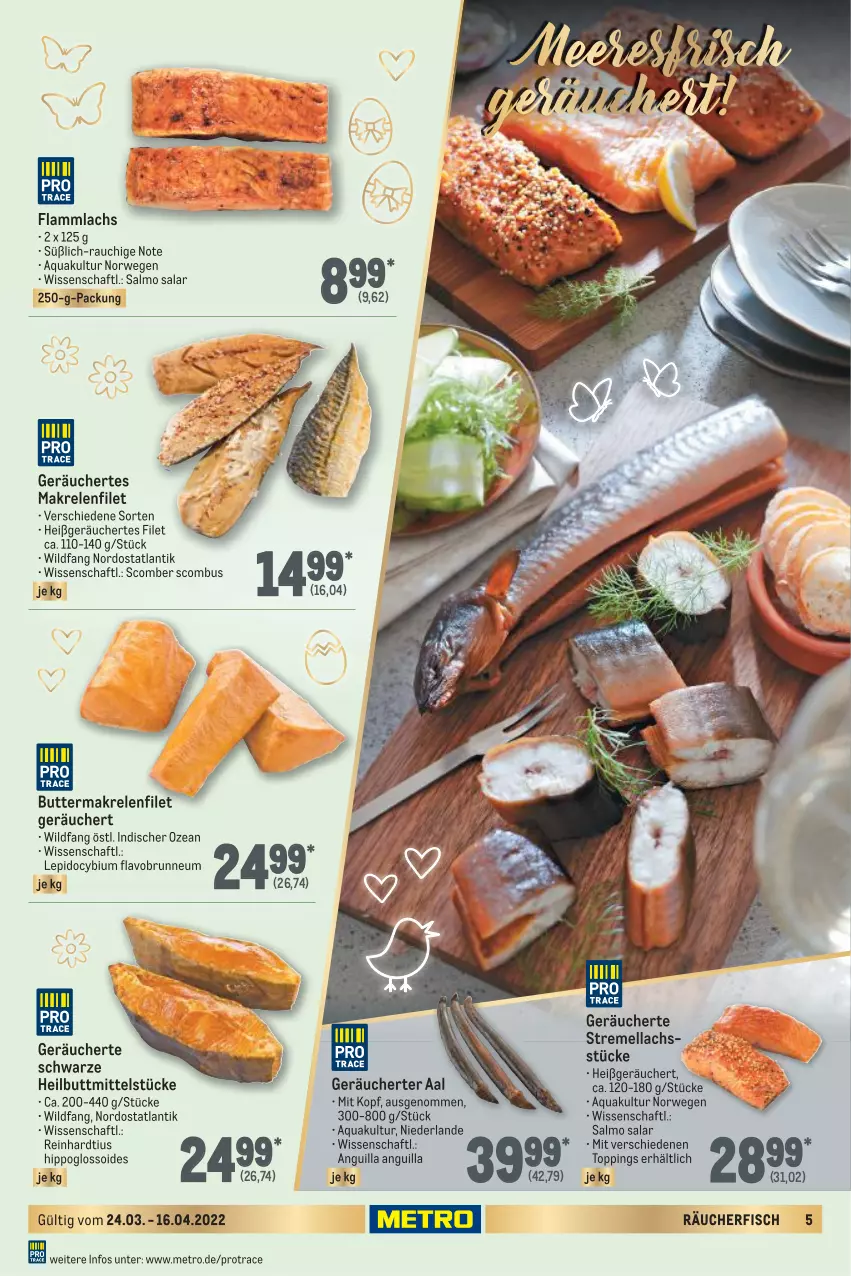 Aktueller Prospekt Metro - Feinkost Spezial - von 24.03 bis 16.04.2022 - strona 5 - produkty: aqua, butter, filet, fisch, hipp, lachs, lamm, Makrele, Metro, Rauch, rel, rwe, Ti, Wild