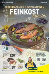 Gazetka promocyjna Metro - Feinkost Spezial - Gazetka - ważna od 16.04 do 16.04.2022 - strona 1 - produkty: Abtei, aqua, beutel, eis, elle, feinkost, filet, filets, fisch, fleisch, kartoffel, lachs, lachsfilet, lachsfilets, leine, mac, Metro, reis, rezept, rwe, spargel, spargel grün, Spezi, Ti