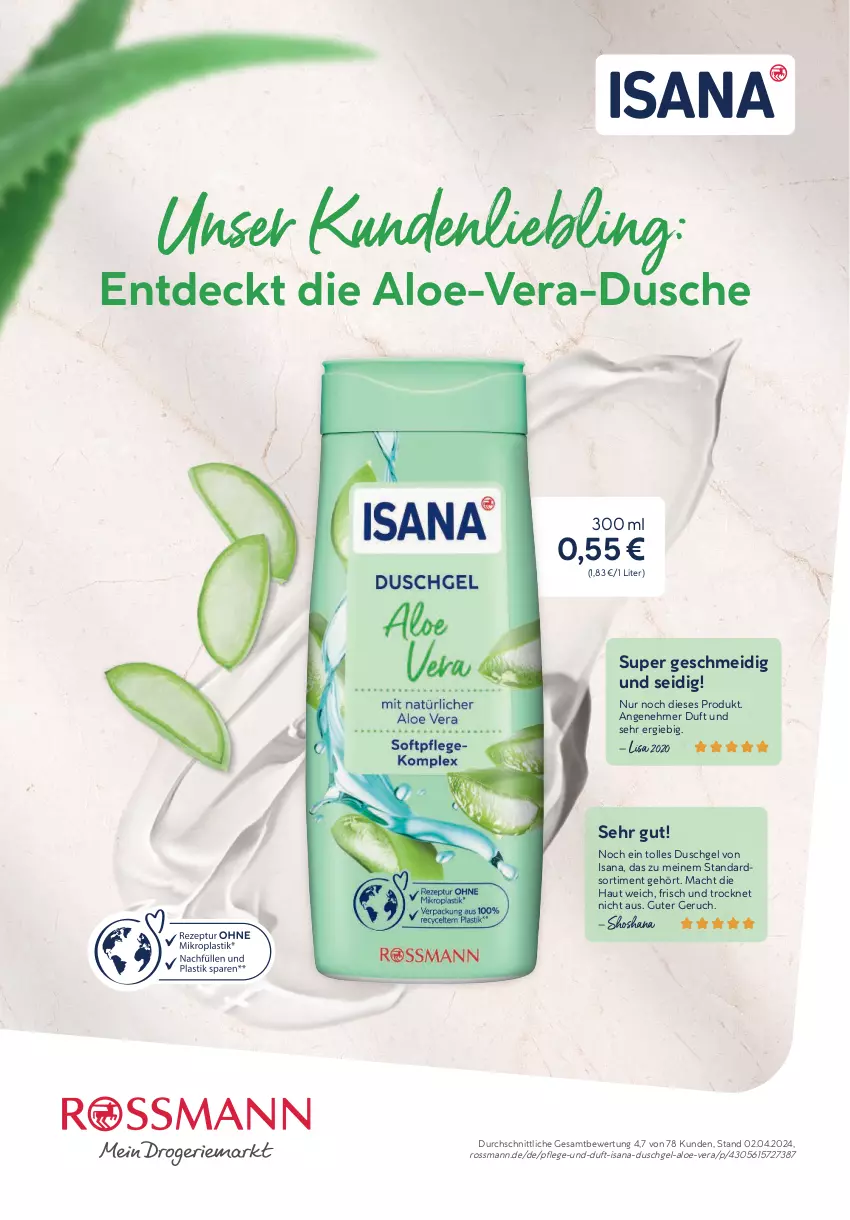 Aktueller Prospekt Rossmann - Prospekte - von 06.05 bis 28.07.2024 - strona 49 - produkty: dusche, duschgel, isana, mac, sana, Ti