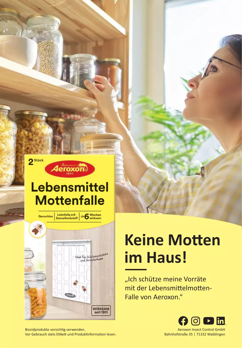 Aktueller Prospekt Rossmann - Prospekte - von 06.05 bis 28.07.2024 - strona 97 - produkty: aeroxon, bio, biozidprodukte, lebensmittel, Mottenfalle, oxo, Rauch, rwe, Schütze, Ti