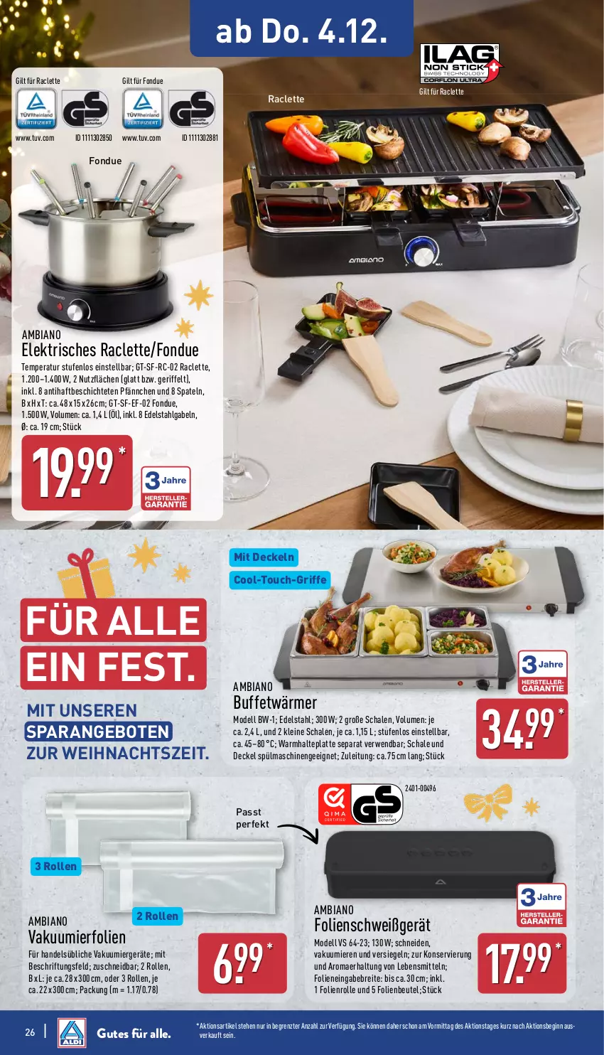 Aktueller Prospekt Aldi Nord - Von Montag - von 01.12 bis 06.12.2025 - strona 26 - produkty: ambia, angebot, angebote, beutel, Brei, decke, Deckel, dell, edelstahl, Fondue, gabel, gin, latte, lebensmittel, leine, LG, Mode, rwe, Schal, Schale, spülmaschinen, Ti, ZTE