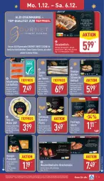 Gazetka promocyjna Aldi Nord - Von Montag - Gazetka - ważna od 06.12 do 06.12.2025 - strona 11 - produkty: aldi, aus der tiefkühlung, beutel, blätterteig, Dorade, eis, filet, filets, gin, hartkäse, Hirschsteaks, Käse, lachs, lachsfilet, lachsfilets, latte, natur, nuss, paprika, pastete, pfeffer, reis, Ria, sauce, steak, steaks, Tête de Moine, Ti, tiefpreis, tisch, Zander, ZTE