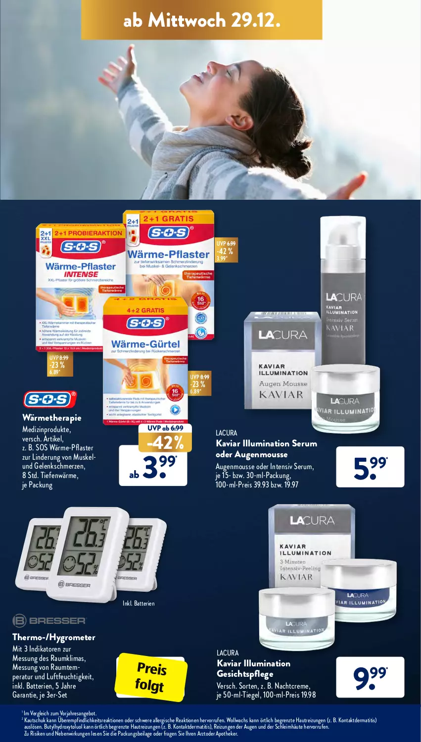 Aktueller Prospekt AldiSud - ALDI Aktuell - von 27.12 bis 31.12.2021 - strona 23 - produkty: angebot, Apotheke, batterie, batterien, creme, eis, gesichtspflege, Grom, Hygrometer, ilag, je 50-ml-tiegel, LG, medizinprodukt, mousse, nachtcreme, pflaster, reis, resa, rum, Serum, Ti, ZTE