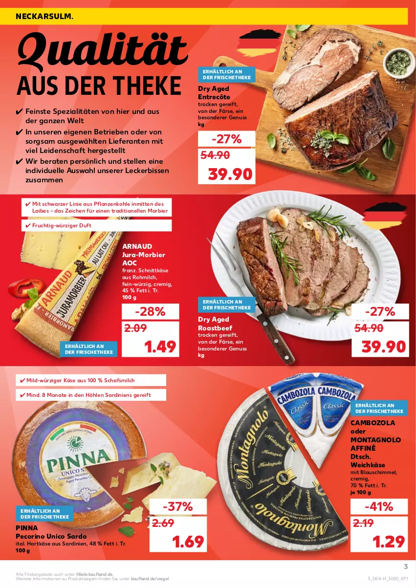 Aktueller Prospekt Kaufland - Spezielle Angebote - von 27.01 bis 02.02.2022 - strona 3 - produkty: angebot, angebote, beef, bier, cambozola, elle, entrecôte, frucht, hartkäse, Jura, Käse, milch, Morbier, nuss, Pecorino, pflanze, pflanzen, roastbeef, schnittkäse, Spezi, Ti, weichkäse