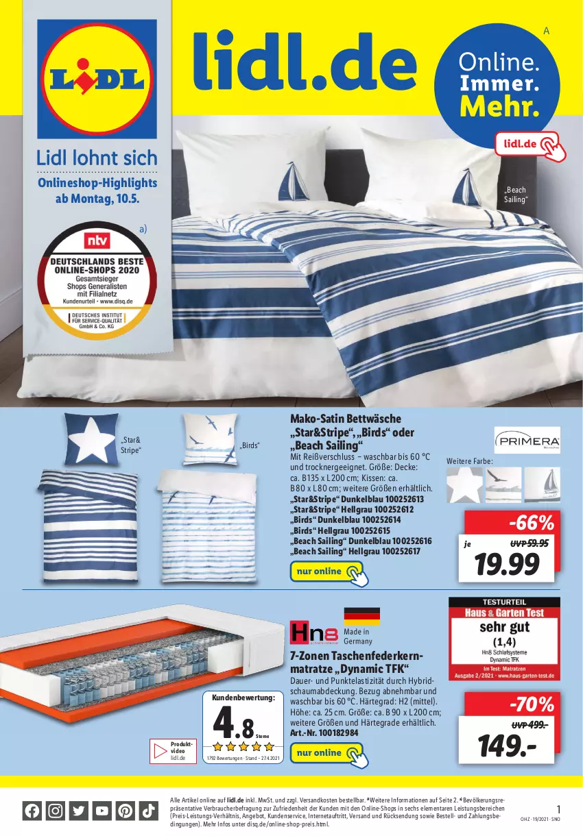 Aktueller Prospekt Lidl - Onlineshop-Highlights der Woche - von 10.05 bis 16.05.2021 - strona 1