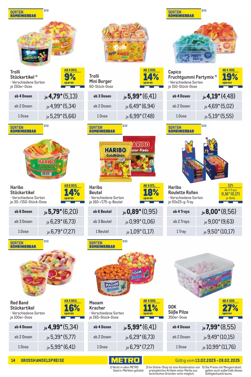 Aktueller Prospekt Metro - Händler Journal - von 13.02 bis 28.02.2025 - strona 14 - produkty: beutel, burger, Cap, eis, frucht, fruchtgummi, haribo, kracher, maoam, Metro, pilze, reis, Ti, trolli