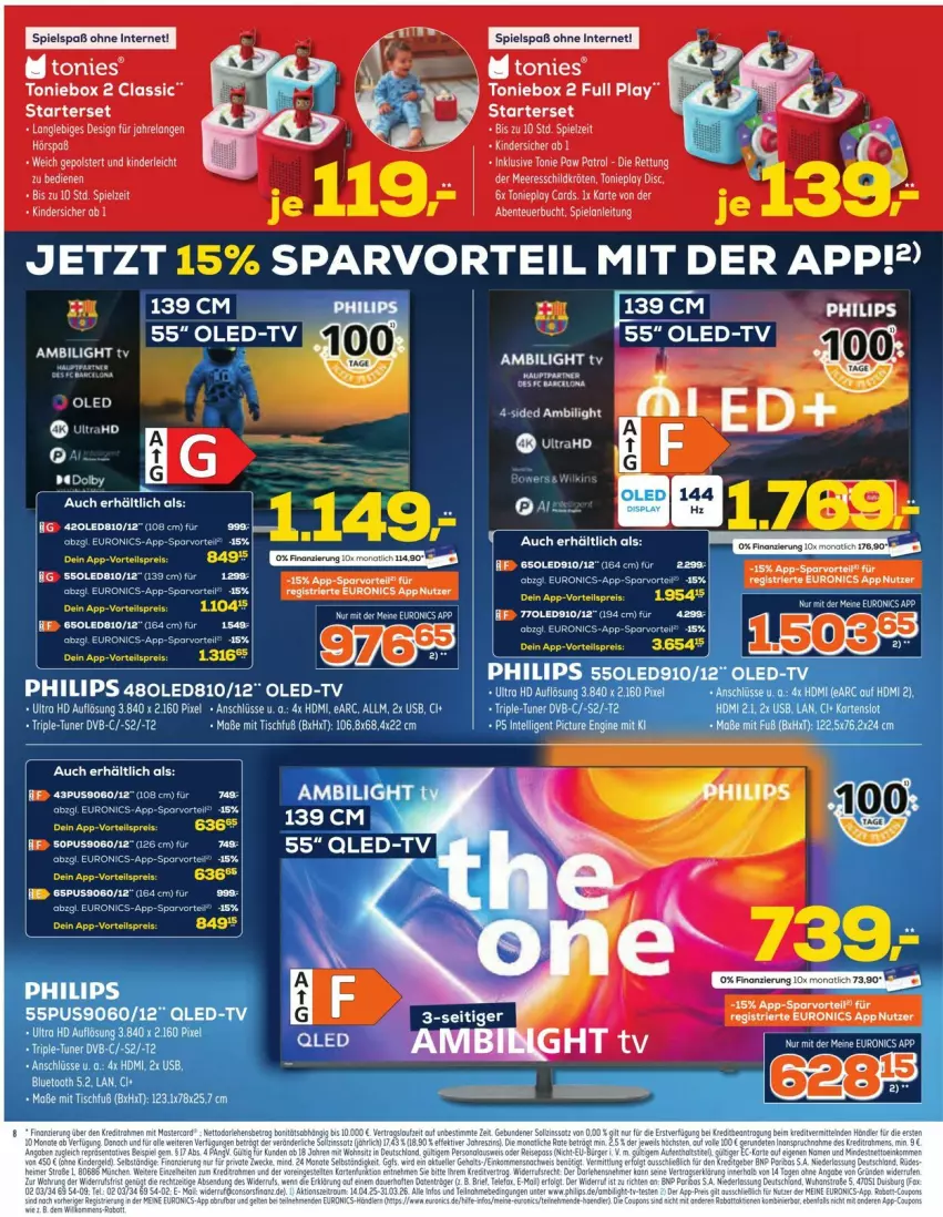 Aktueller Prospekt Euronics - Prospekte - von 24.09 bis 30.09.2025 - strona 8 - produkty: chili, dvb, eis, elle, ente, erde, HDMI, Oled-TV, Philips, reis, Ti, tisch, tuner, usb, vorteilspreis