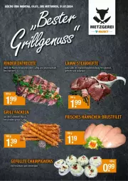 Gazetka promocyjna Vmarkt - Prospekte - Gazetka - ważna od 24.07 do 24.07.2024 - strona 1 - produkty: emmentaler, frischkäse, grill, grill-fackeln, Käse, Kette, lamm, LG, mac, saft, steak, Ti