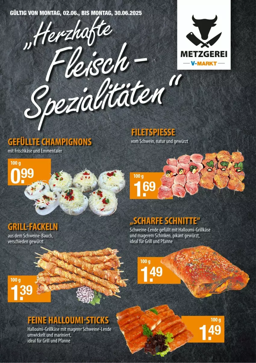 Aktueller Prospekt Vmarkt - Prospekte - von 11.06 bis 25.06.2025 - strona 1 - produkty: für grill und pfanne, gewürz, grill, grill und pfanne, Grillkäse, Halloumi, ideal für grill, ideal für grill und pfanne, Käse, pfanne, schinken, schwein, schweine, Ti, und pfanne, wein, weine