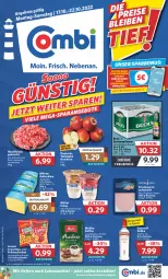 Gazetka promocyjna Combi - Prospekte - Gazetka - ważna od 22.10 do 22.10.2022 - strona 1 - produkty: aufschnitt, Becher, beutel, butter, butterkäse, chips, crunchips, deutscher schnittkäse, eis, elle, erdnuss, flasche, fleisch, froop, hackfleisch, hackfleisch gemischt, kaffee, Käse, lebensmittel, lorenz, lorenz crunchips, melitta, milram, Müller, müller froop, nuss, pils, pilsener, reis, rind, rwe, schnittkäse, schwein, schwein und rind, smirnoff, sofortrabatt, tafeläpfel, Ti, vodka, wein, wurst, ZTE